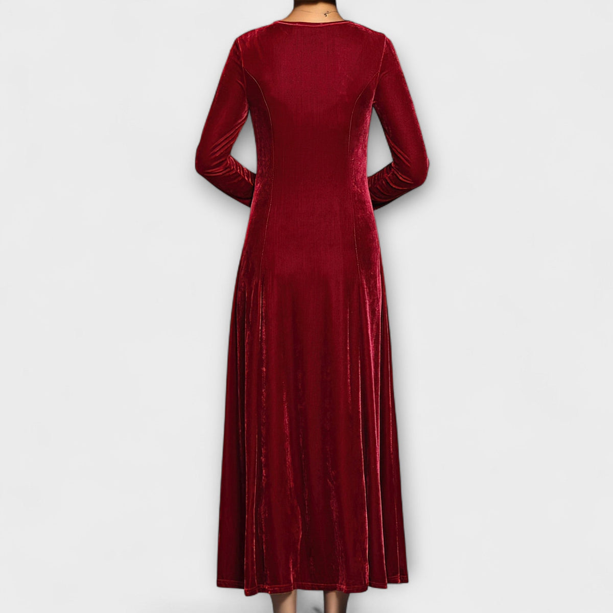 Kleid aus Samt in Blau - Ansicht 3