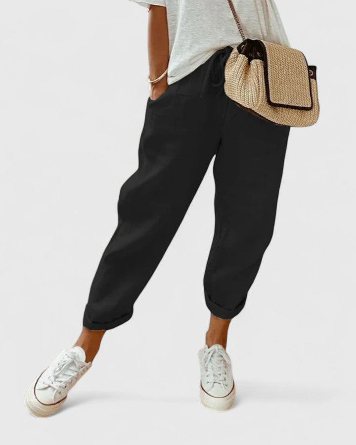 Stoffhose in Blau und Grün - Ansicht 5