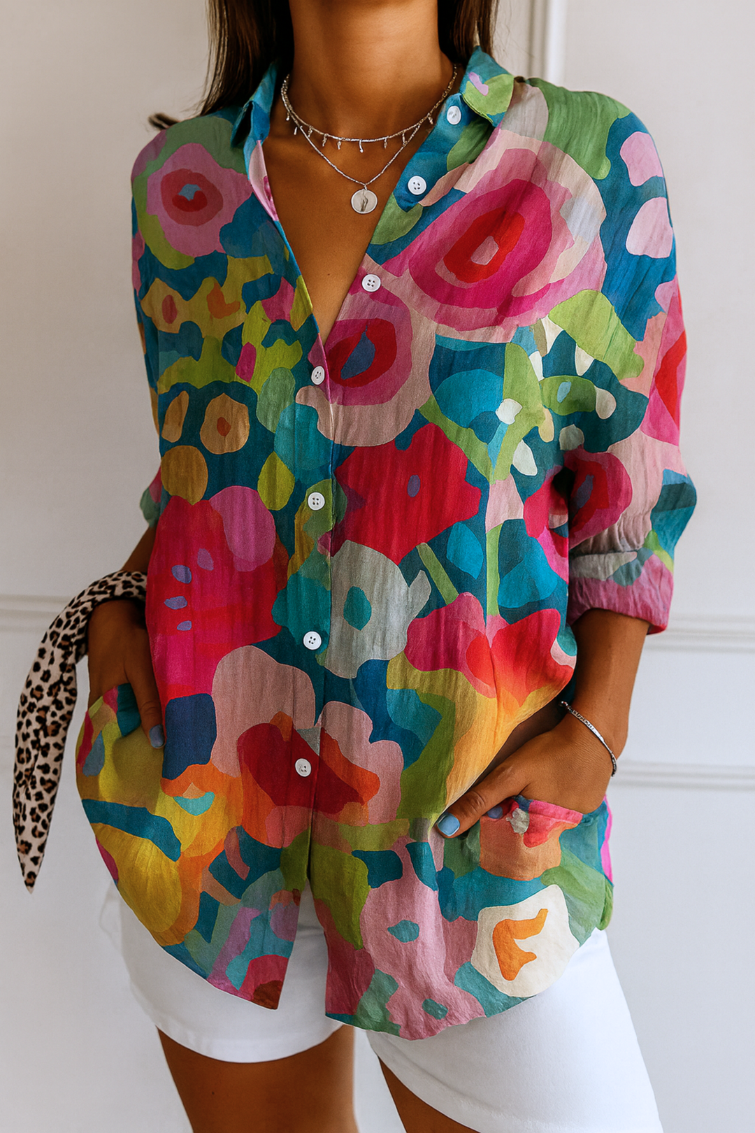 Bluse mit Taschen in Pink (Almost Sold Out - Ansicht 5