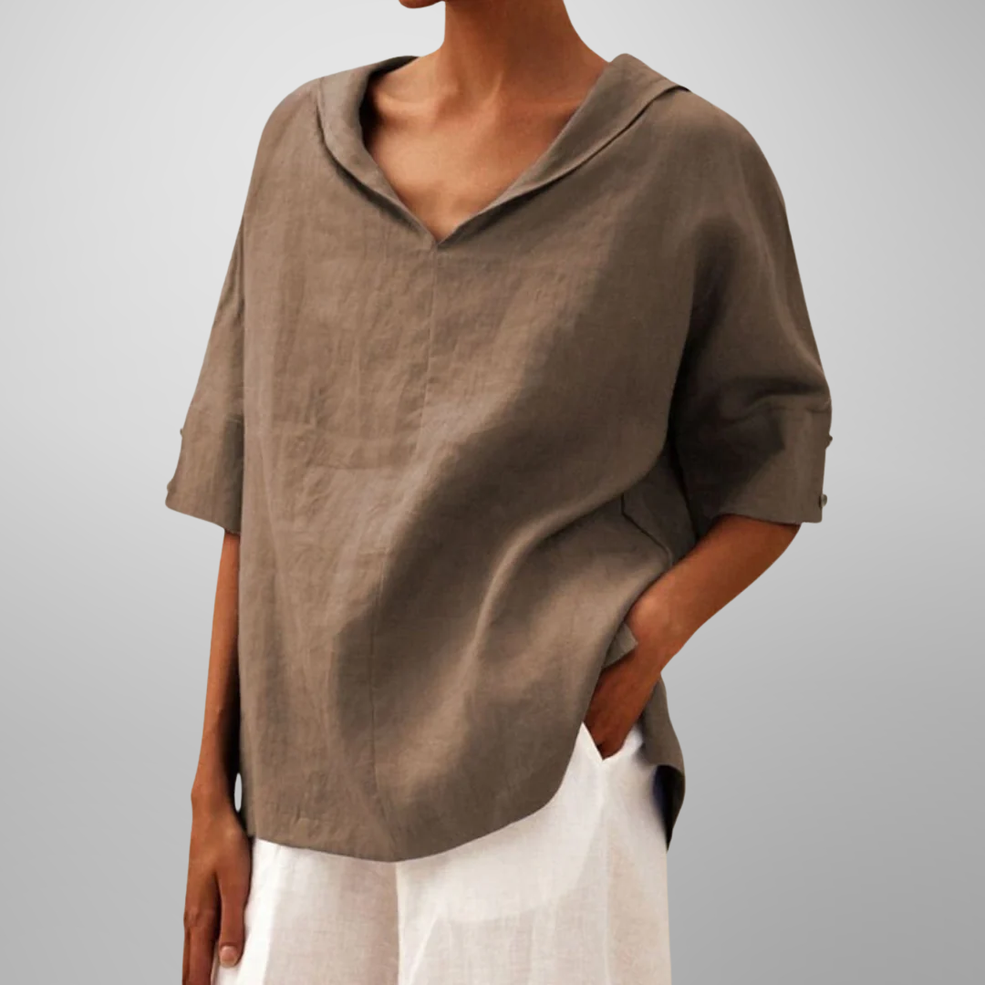 Bluse in Grün und Orange
