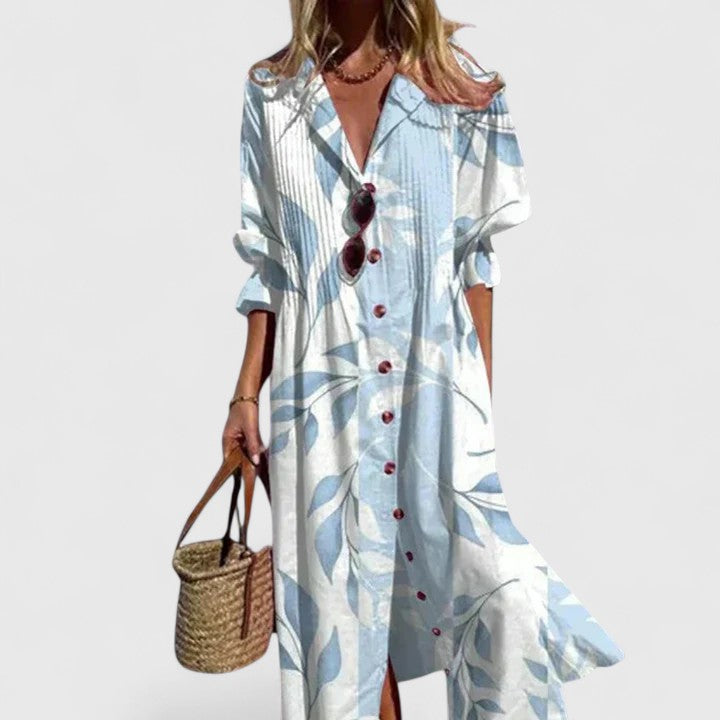 Kleid in Weiss und Gelb