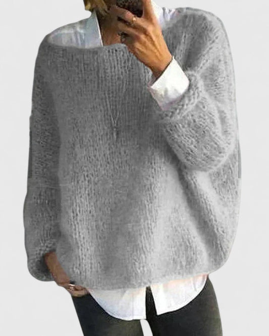 Strickpullover in Rosa und Grau - Ansicht 2