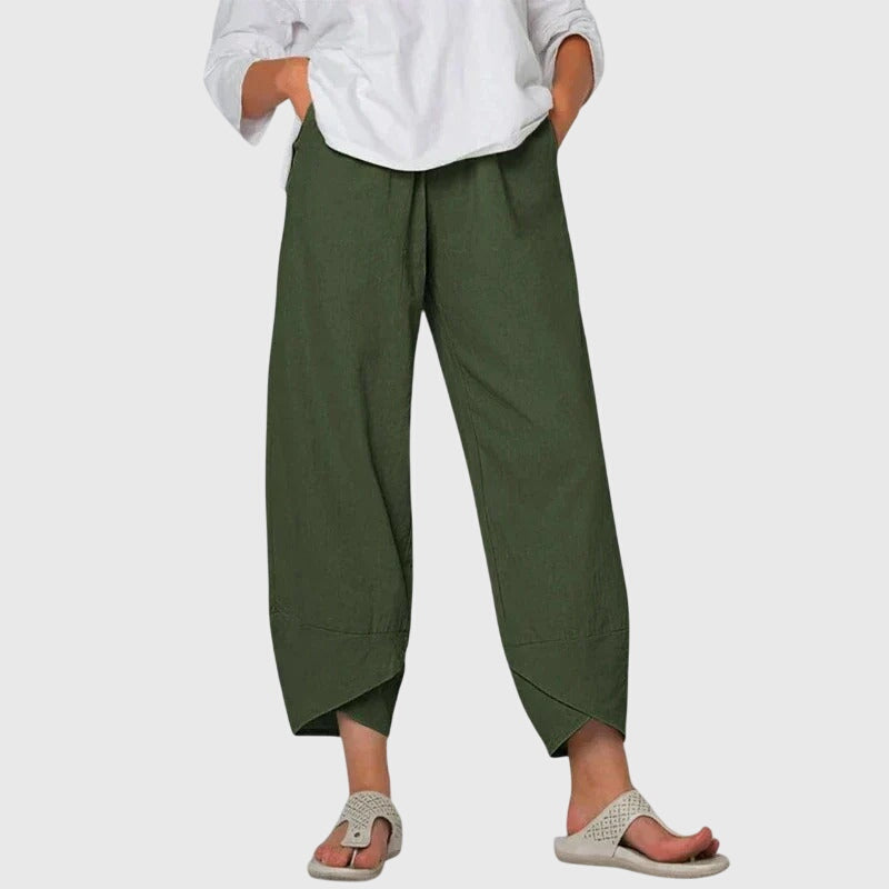 Stoffhose in Khaki und Schwarz - Ansicht 3