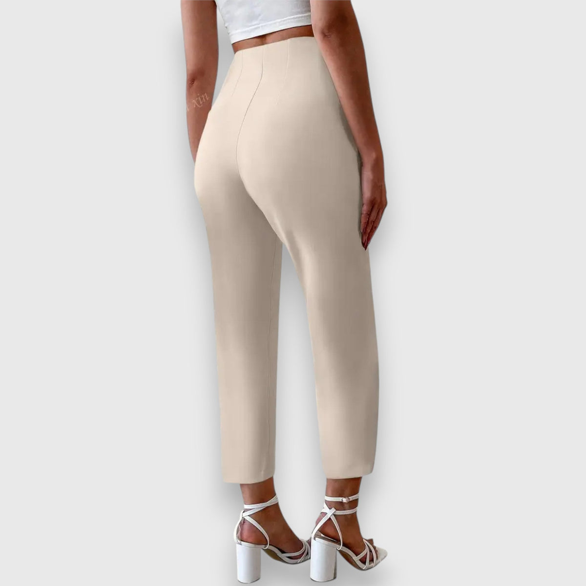Stoffhose in Beige und Schwarz - Ansicht 2