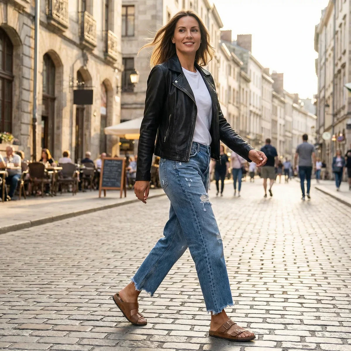 Jeans aus Denim in Blau und Dunkelblau und Grau - Ansicht 5