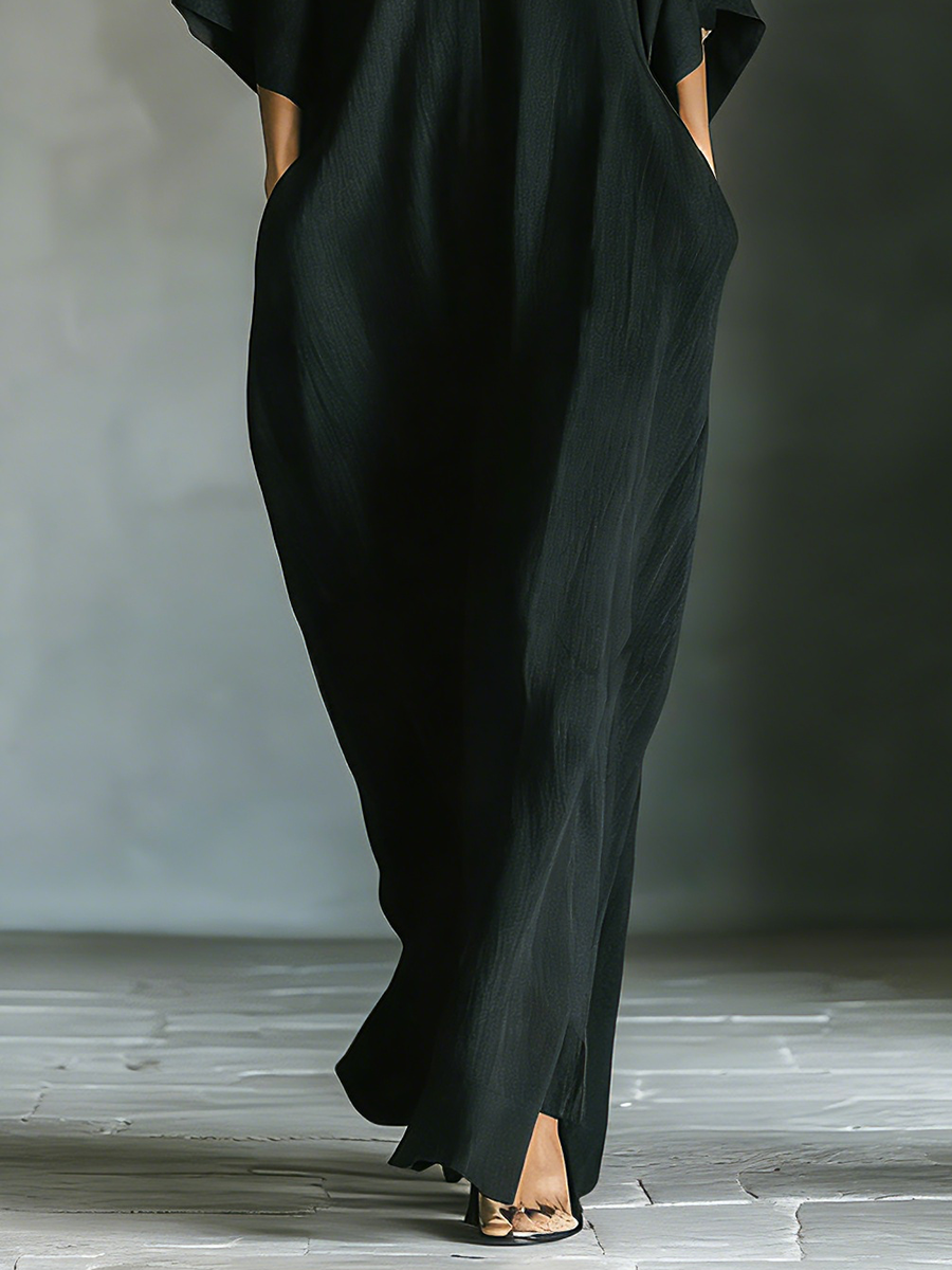 Maxikleid aus Baumwolle mit Taschen - Ansicht 4