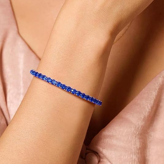Saphir Tennisarmband | Weißgold