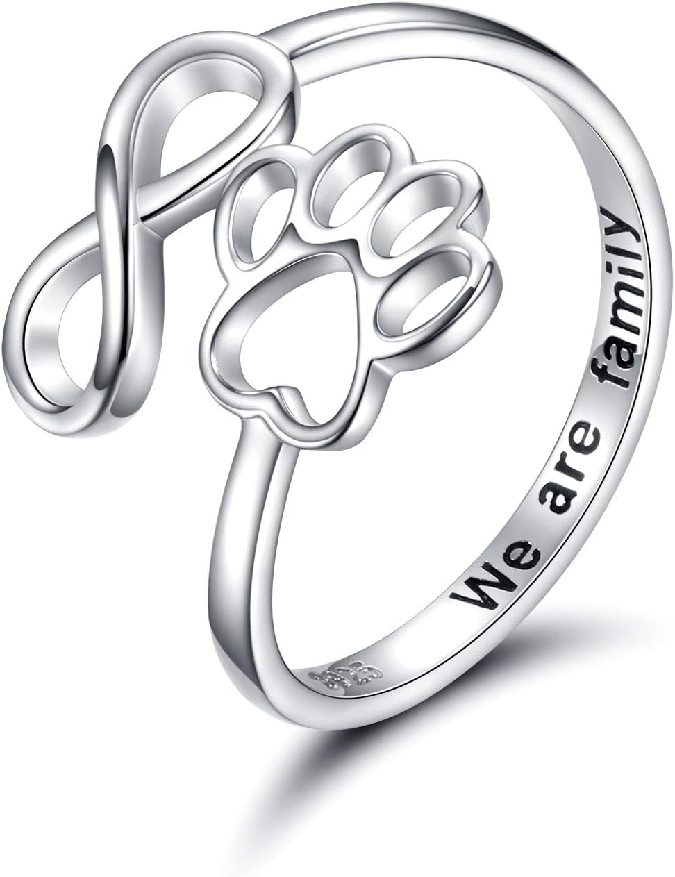 Handgefertigter Pfoten und Herz Ring
