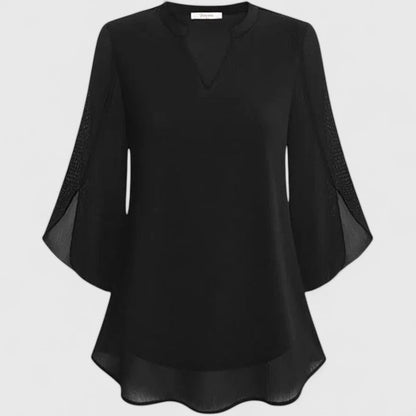 Bluse in Schwarz und Bordeaux