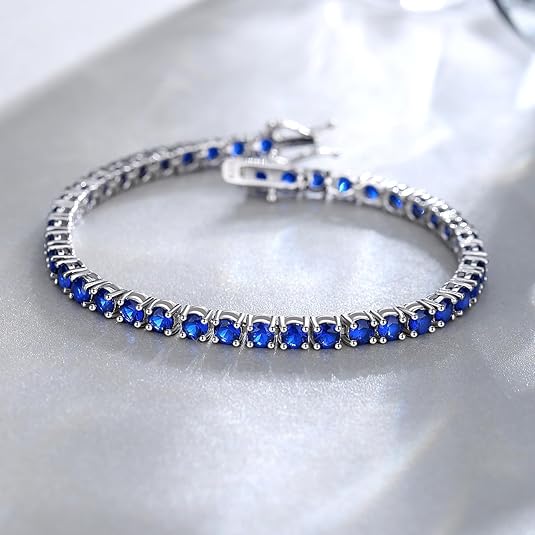 Saphir Tennisarmband | Weißgold