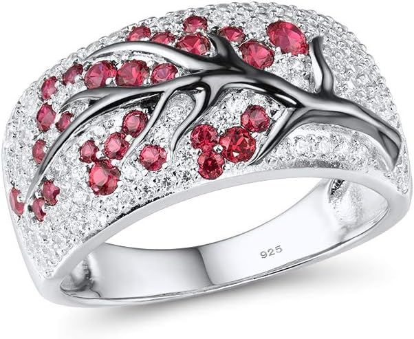 Ruby Blossom Tree Ring | Weißgold