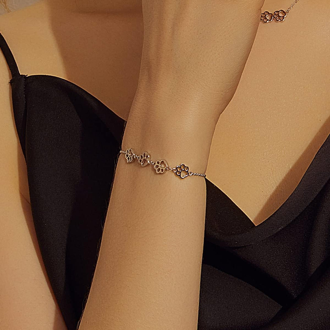 Pfotenabdruck Armband in Sterlingsilber