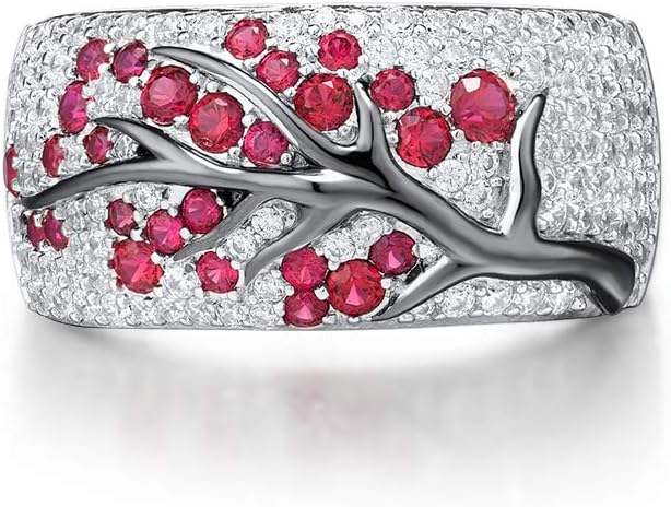 Ruby Blossom Tree Ring | Weißgold