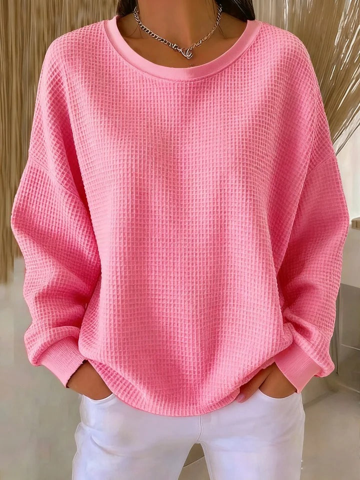 Strickpullover in Rosa und Fuchsia
