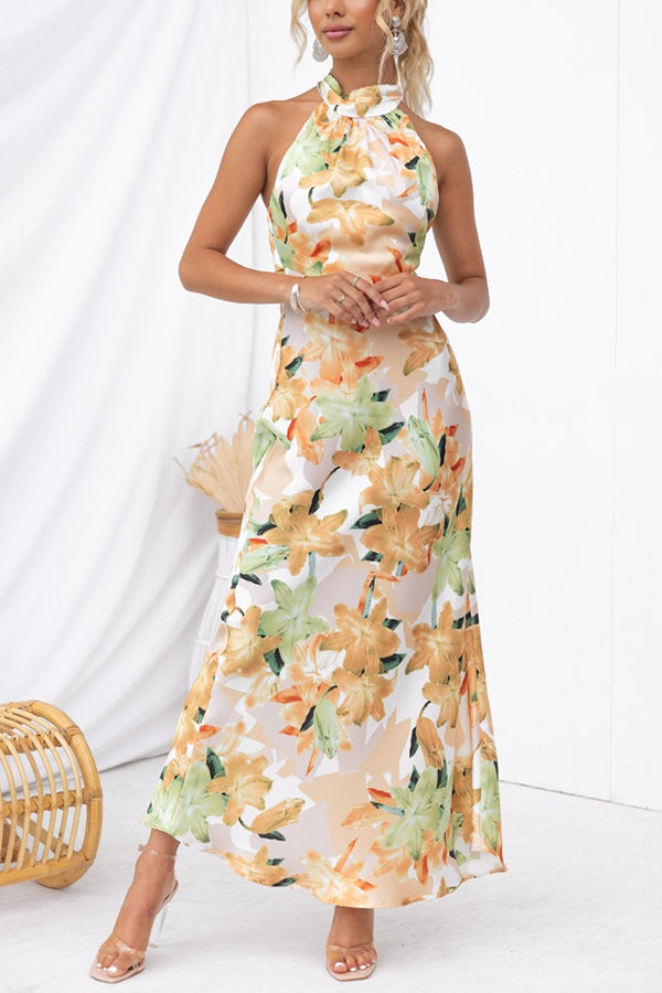 Maxikleid mit Blumenmuster in Gelb - Ansicht 3