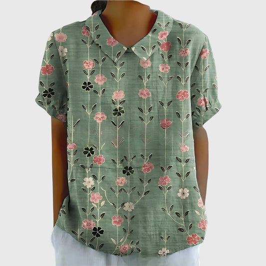 Bluse mit Blumenmuster in Grün