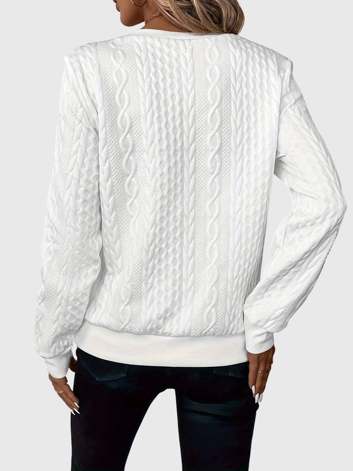 Strickpullover mit Reissverschluss in White Black Zipper - Ansicht 8