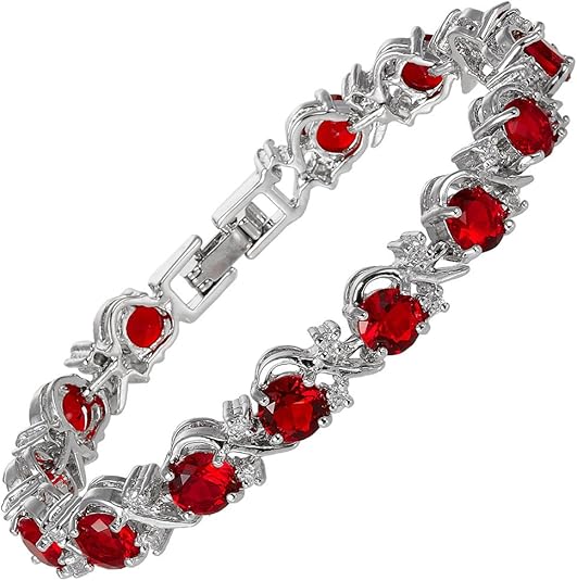 Ruby Vine Tennis Armband | Weißgold