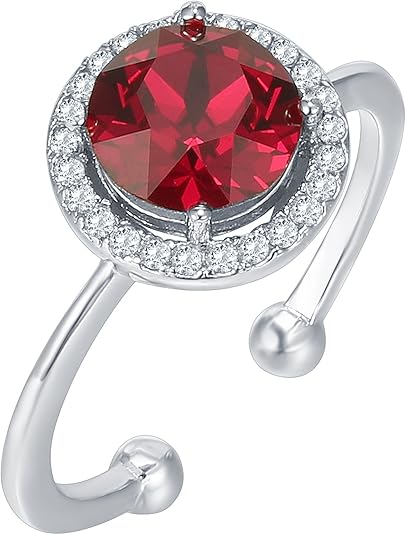 Crimson Glow Promise Rubin Ring | Weißgold