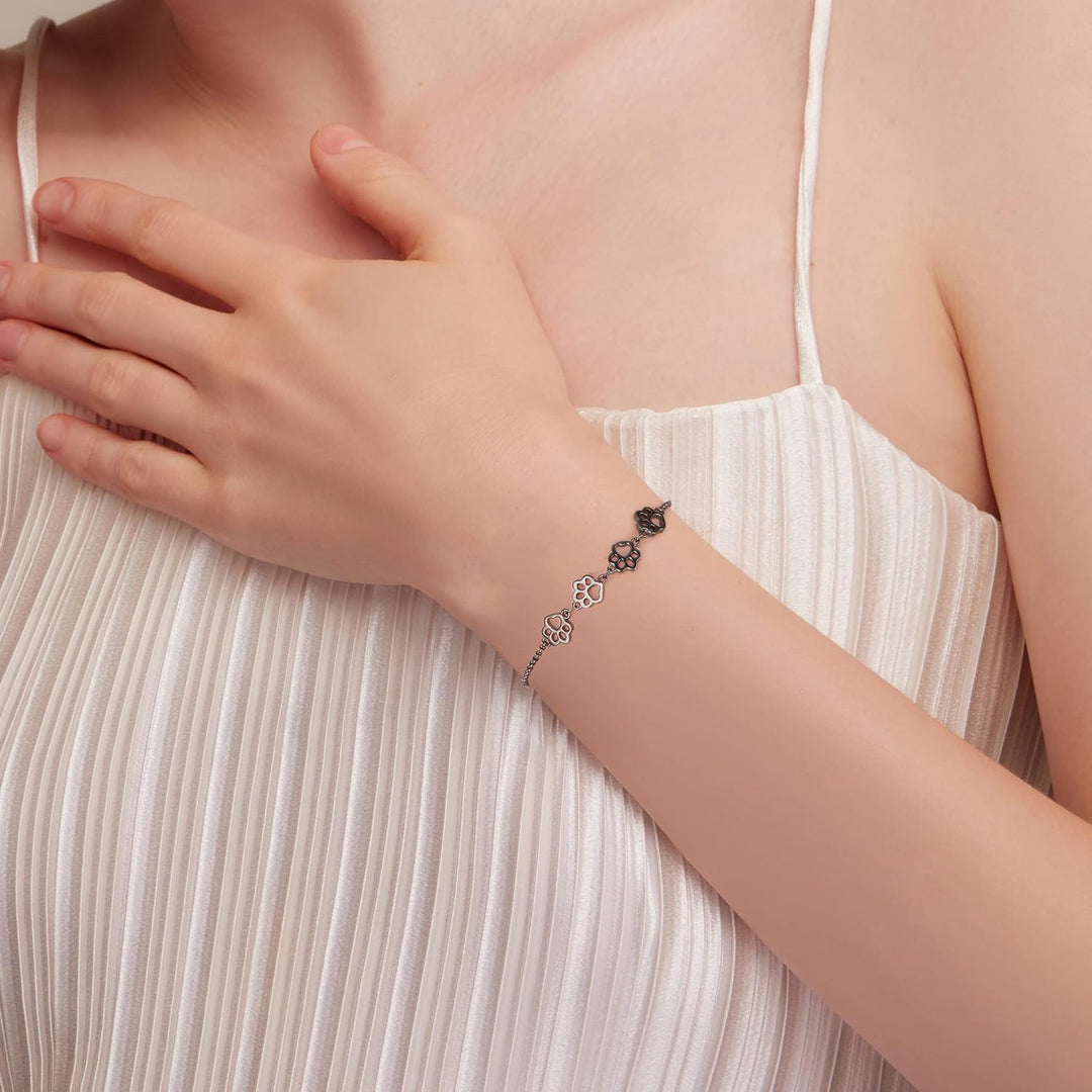Pfotenabdruck Armband in Sterlingsilber