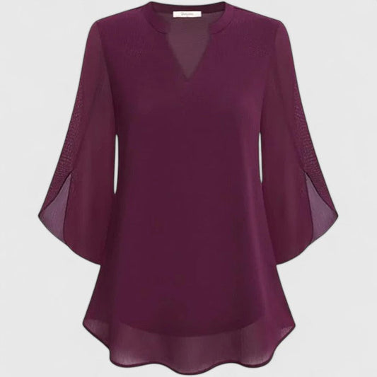 Bluse in Schwarz und Bordeaux - Ansicht 2