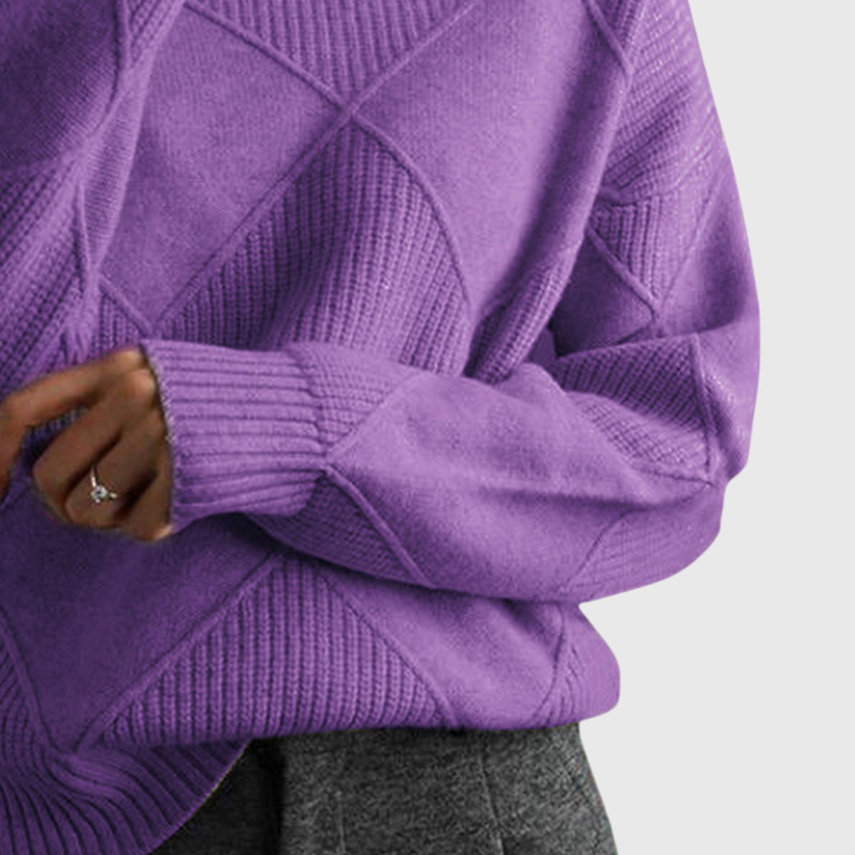 Rollkragenpullover mit Rollkragen in Rose - Ansicht 6