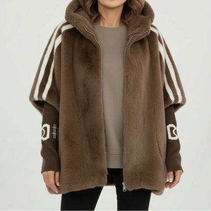 Jacke aus Strick mit Kapuze