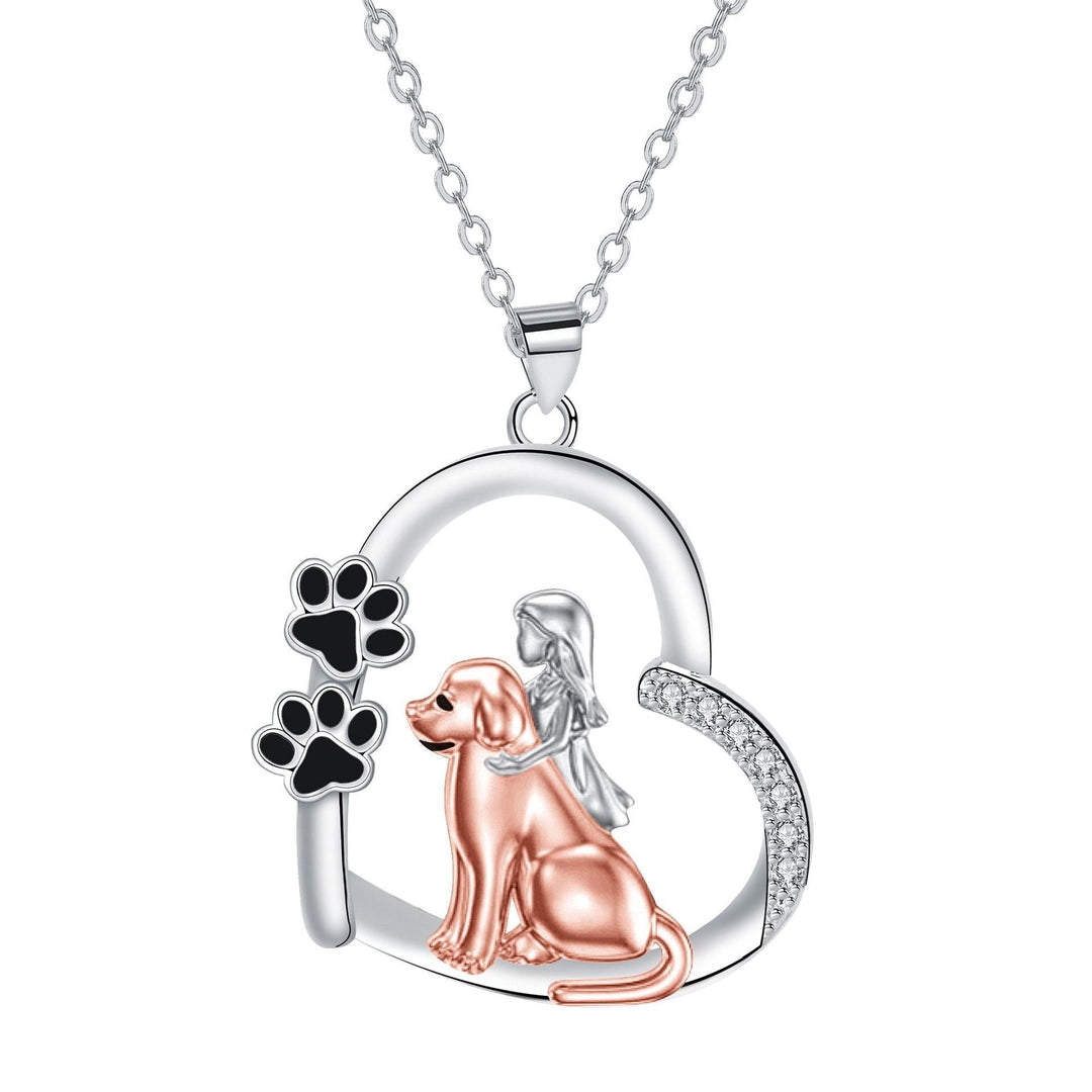 Herzförmige Hund und Mädchen Halskette