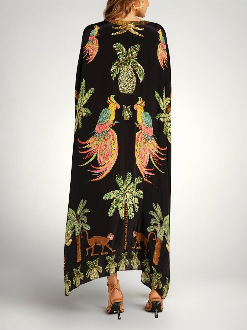 Kleid aus Polyester mit Paillettten in Schwarz - Ansicht 9