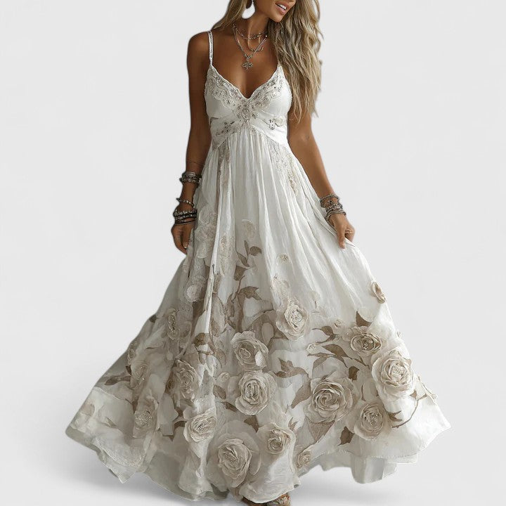 Kleid mit Stickerei in Weiss - Ansicht 5