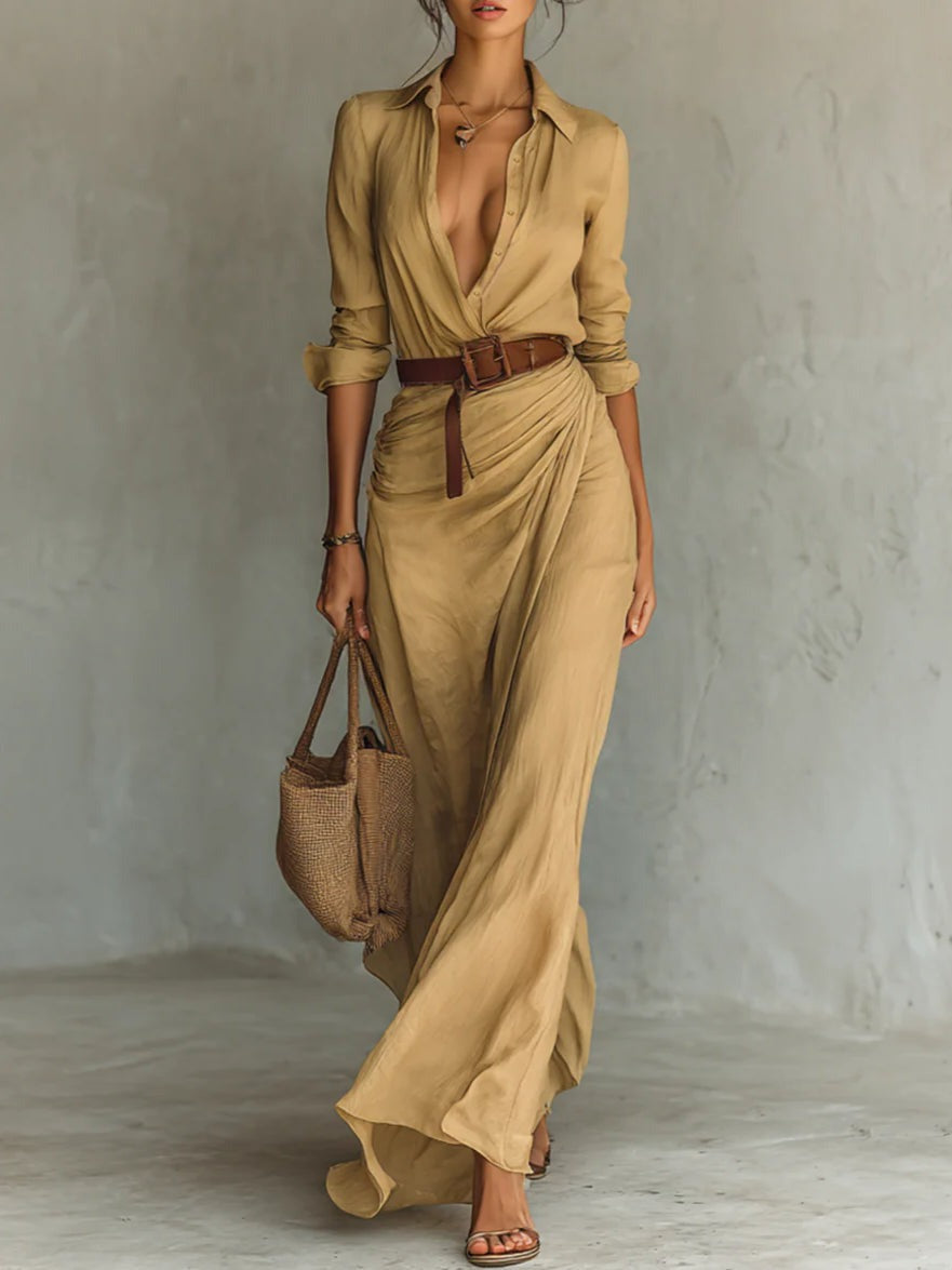 Kleid mit Langarm in langer Form