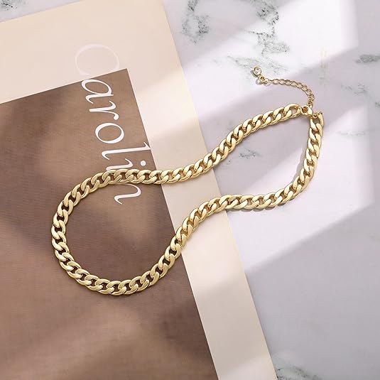 Dicke Halskette mit Kubanischen Gliedern | Gold