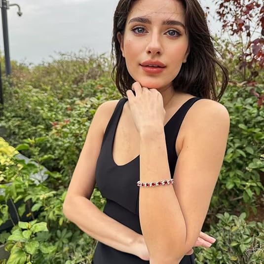 Ruby Vine Tennis Armband | Weißgold