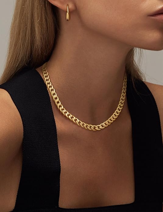 Dicke Halskette mit Kubanischen Gliedern | Gold
