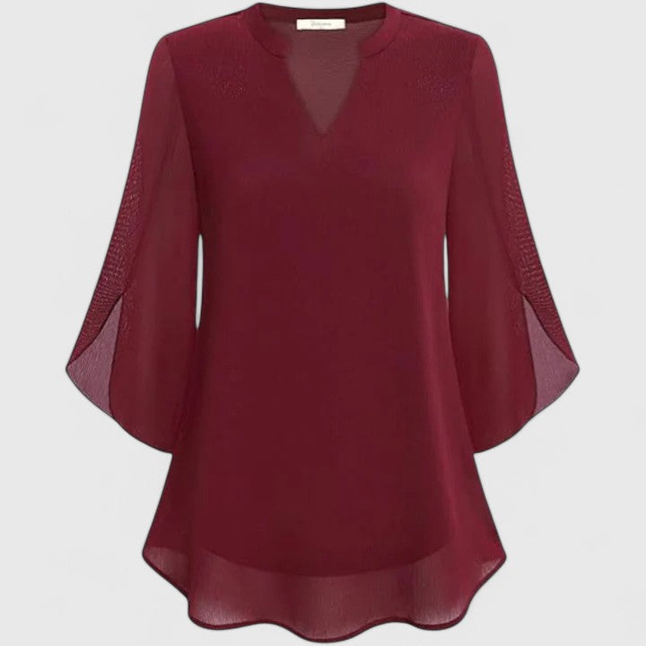 Bluse in Schwarz und Bordeaux - Ansicht 4