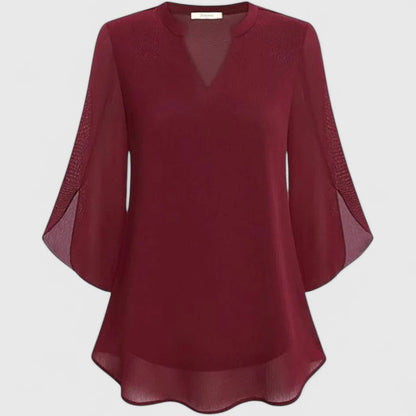 Bluse in Schwarz und Bordeaux - Ansicht 4