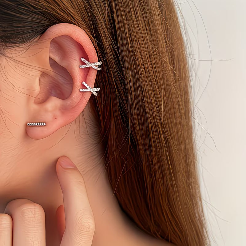Kreuz-Ohrcuff ohne Piercing