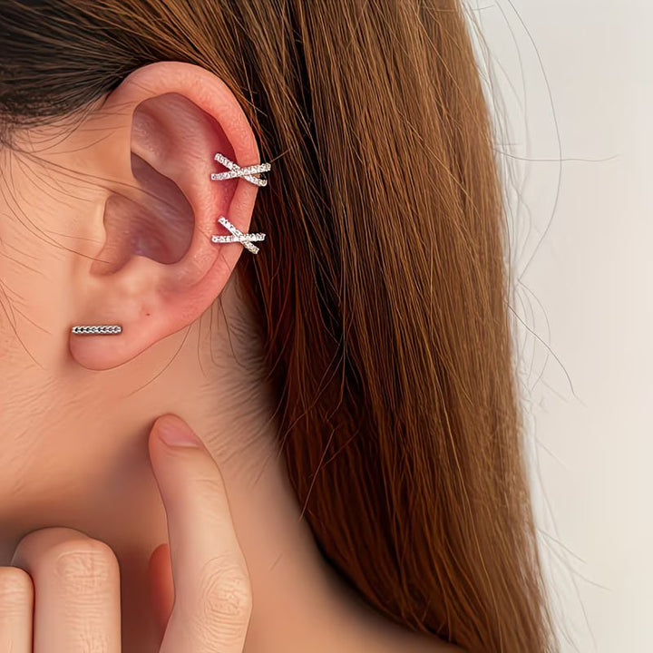 Kreuz-Ohrcuff ohne Piercing