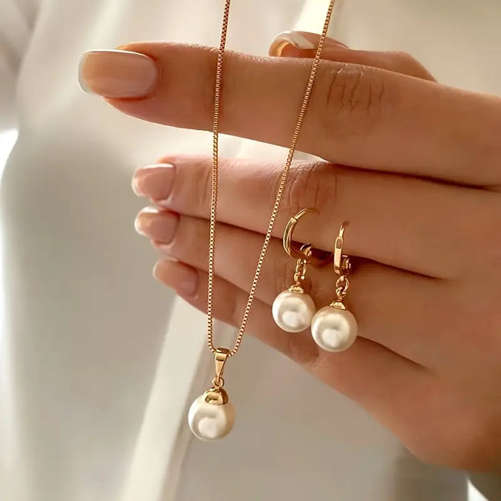 Perlen-Schmuck-Set Golden Grace | Gold
