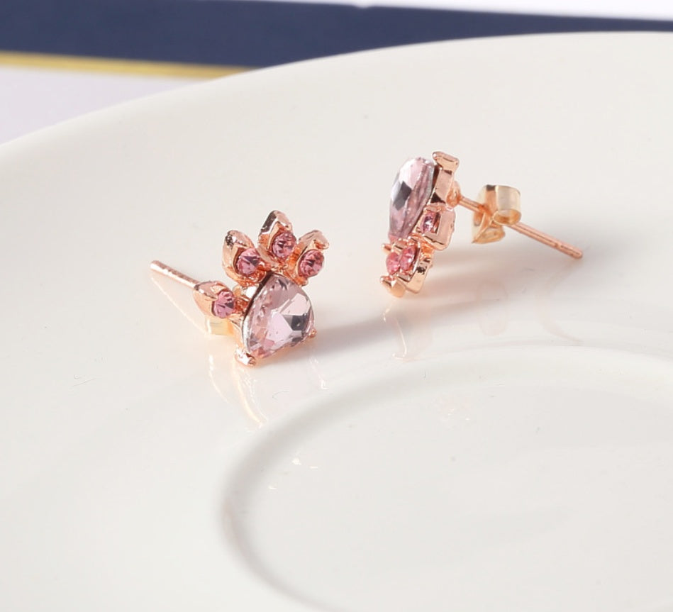 Roségold Pfoten Schmuckset