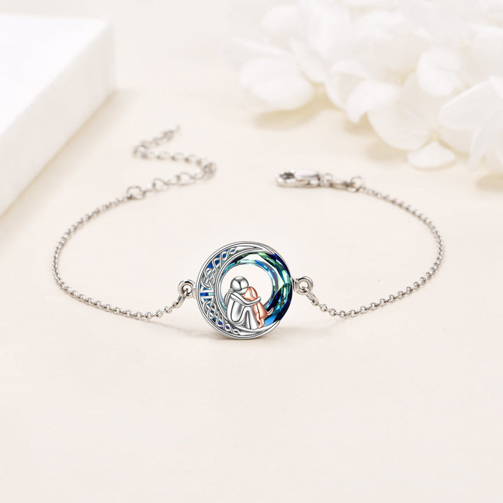 Verstellbares Hundecharm Armband in Sterlingsilber