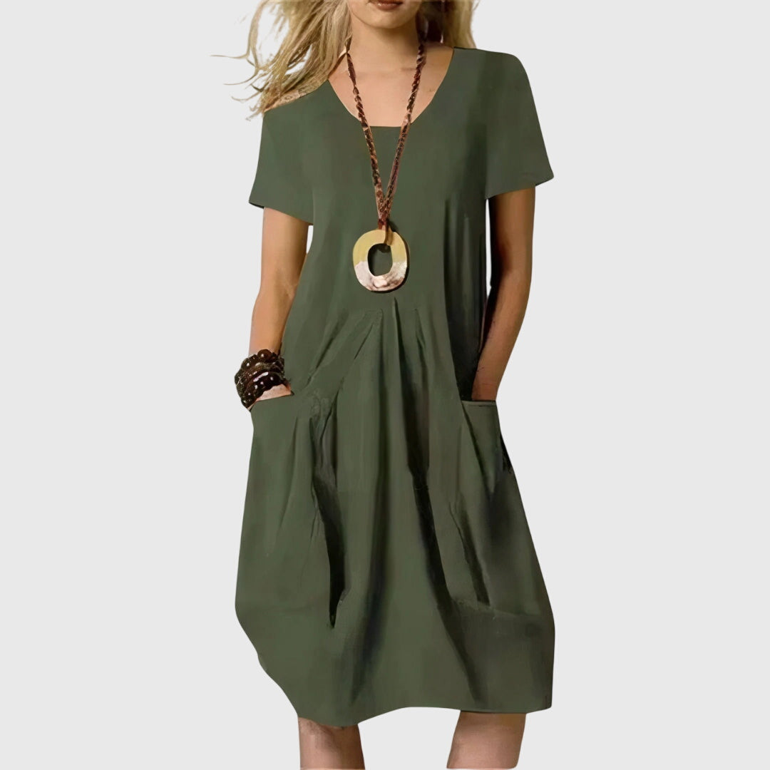 Kleid mit Taschen in Orange - Ansicht 3