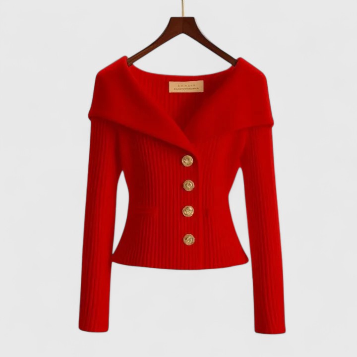 Strickjacke in Gelb und Rot - Ansicht 9
