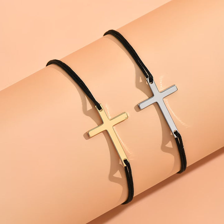 Geflochtenes Kreuz-Paar-Armband