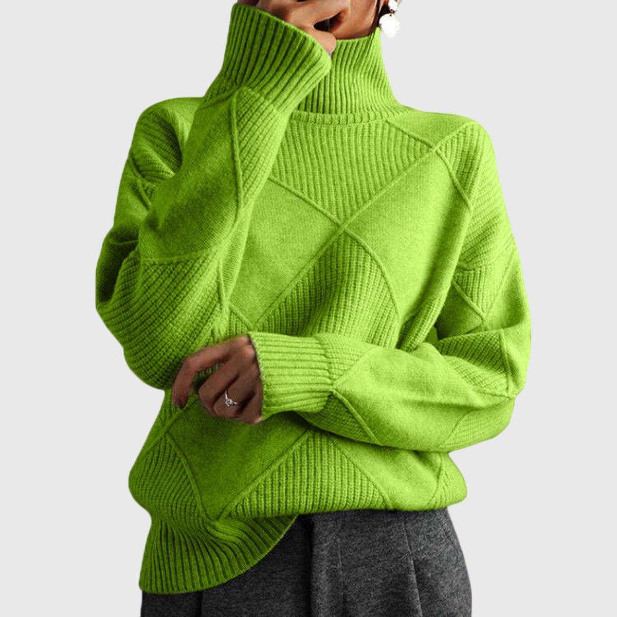 Rollkragenpullover mit Rollkragen in Rose - Ansicht 7