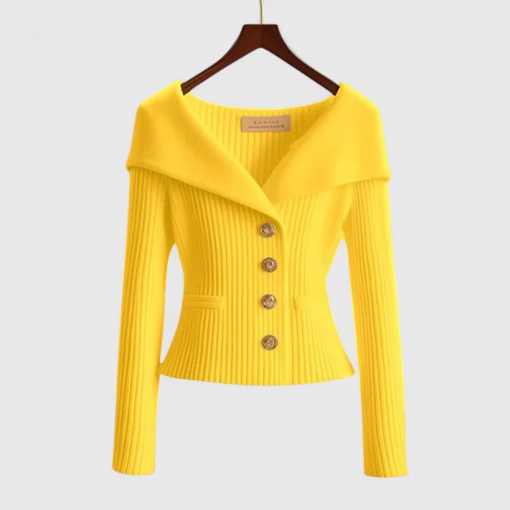 Strickjacke in Gelb und Rot - Ansicht 10