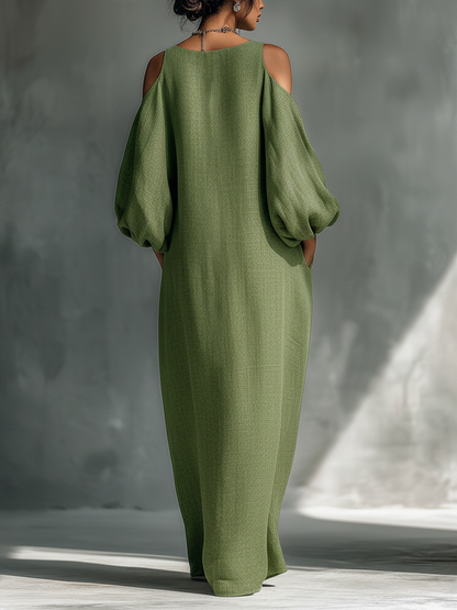 Maxikleid mit Taschen und Puffärmeln - Ansicht 6