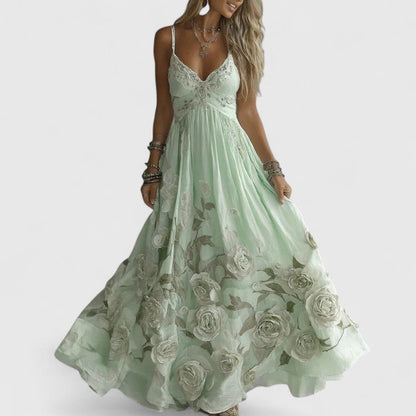 Kleid mit Stickerei in Weiss