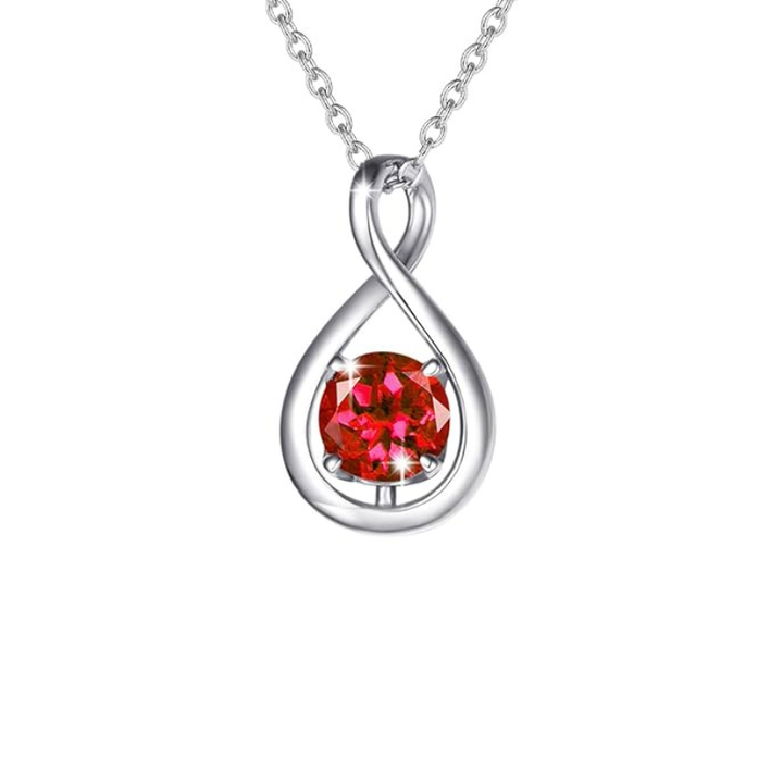 Ruby Infinity Anhänger Halskette | Weißgold