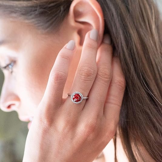 Crimson Glow Promise Rubin Ring | Weißgold